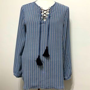 MK Michael Kors Geo Print Peasant Blouse